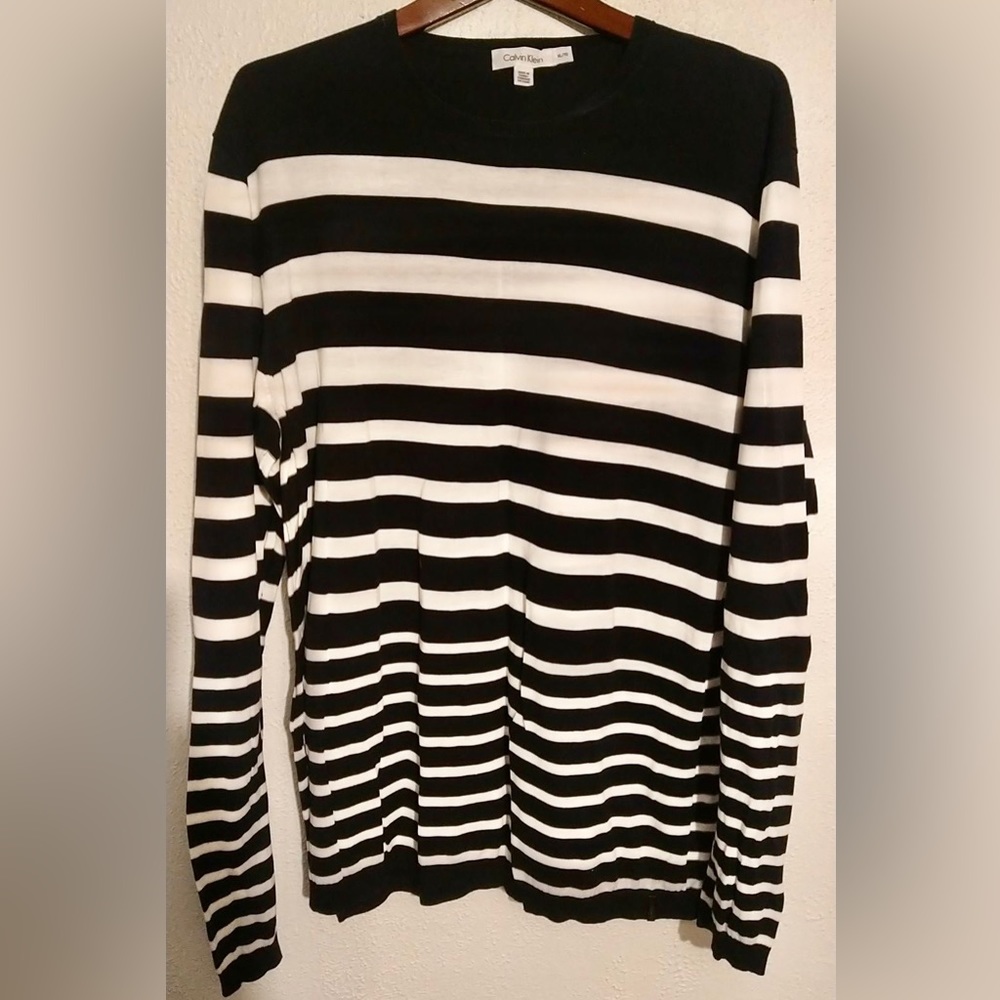 Calvin Klein striped sweater. Contemporary and elegant